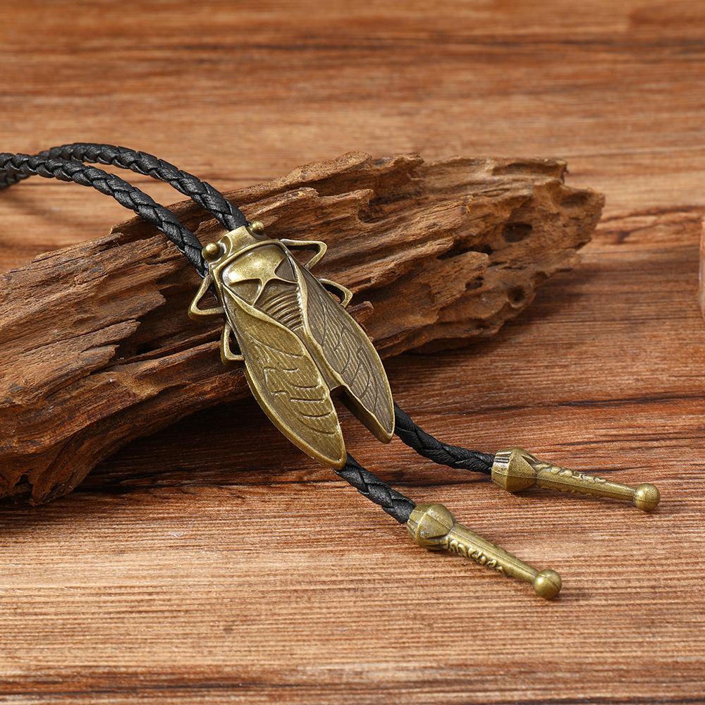 Vintage Cowboy Hat Rice Ears Pentagram Necklace for Men Women Bohemian Style Couples PU Leather Rope Pendant