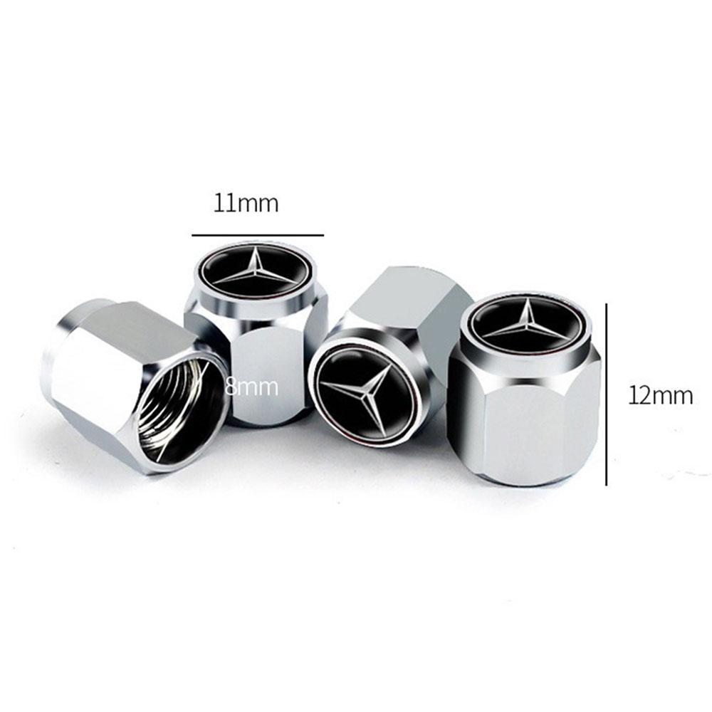 4Pcs Car Cover Tire Valve Caps Dust Caps Wheels Rims Stem For Mercedes Benz AMG A B C E S W204 W212 GLC CLK SLK CLA GLK GLE CLA BD1
