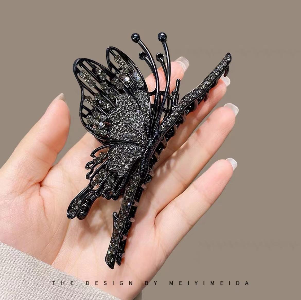 

Корейский коготь для волос в виде бабочки для женщин, модные заколки с геометрическим рисунком, элегантные большие металлические заколки для волос, зажим в форме краба и акулы, аксессуары для волос