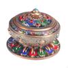Enamel Incense Burner Holder Art Craft with Cover Versatile Censer Stand for Office Yoga Tea
