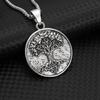 Collar Colgante Antiguo Vikingo Nórdico Árbol de la Vida Colgante Redondo Retro Tarjeta Joyería