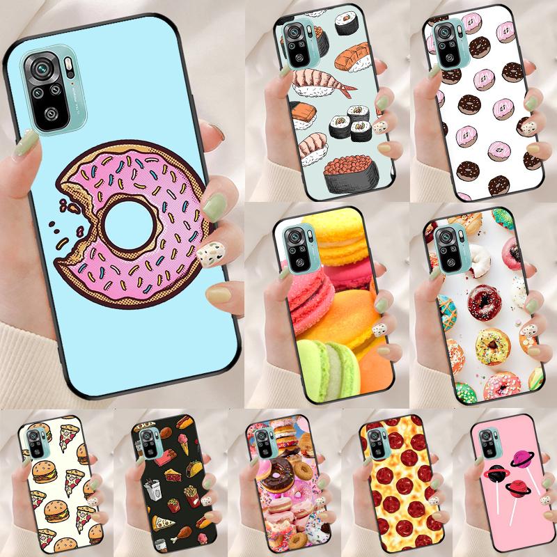 Pizza Sushi Food Donuts Cover For Xiaomi Redmi Note 13 Pro 14 12 11 9 10 9S 10S 11S 12S Redmi 14C 10C 12C 13C Case