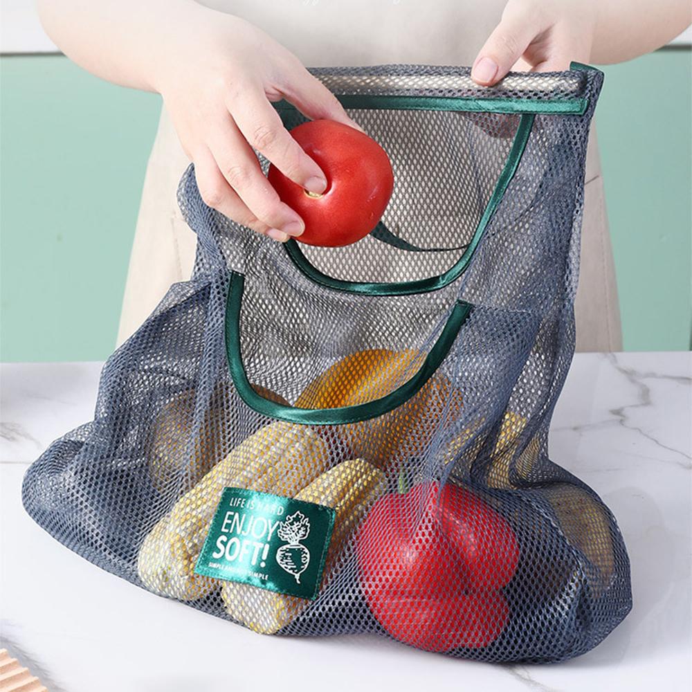 Lazy Corner Fruit and Vegetable Hanging Bag Kitchen Wall Hanging Garlic Net Bag Onion and Ginger Storage Bag with Fruit and Vege