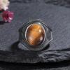 Vintage Purple Charoite Ring for Women Men Antique CopperPlated Engraved Oval Natural Stone Ring,Band Party Gift for Her Him