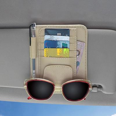 Car Sun Visor Organizer Multi-Pocket Auto Interior Accessories Pocket Car Document Storage Pouch Card Glasses Pen Holder
