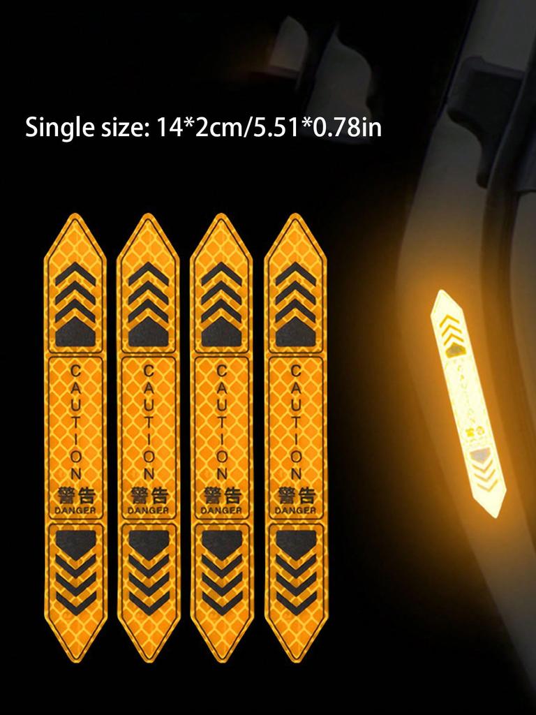 Reflective Door Stickers - Night Safety Warning Decals, High Visibility Anti-Collision, Waterproof for Doors/Bumpers, Cool Desig