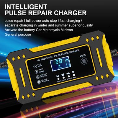 3 Stufen Blei-Säure AGM GEL Batterieladegeräte Intelligentes Schnellladen Digitales LCD-Display Autozubehör Motorrad Batterieladegerät 12V 6A