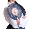 Chinese Style Green Jasmine Flower Folding Fan 360-Degree Folding Fan Round Fan Ancient Style Qipao Hanfu Dance Fan Portable Summer Fan