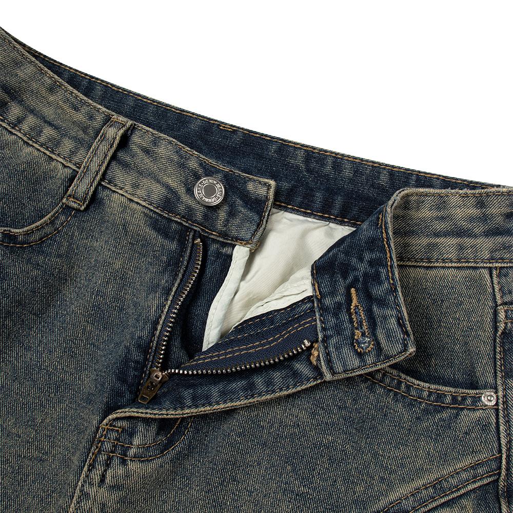 Moa Rack Cargo Mini Skirt (Washed Jean)
