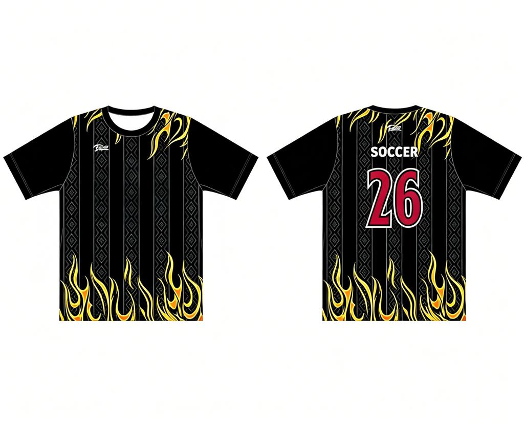 Custom Printed Soccer Jersey Uniform Short-sleeve Breathable Quick Dry Polyester Shirt