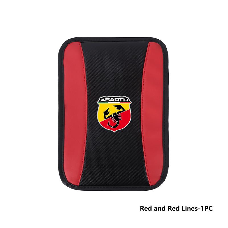 For Abarth Car Armrest Pad Carbon Fiber Leather Car Center Console Cover FR FIAT 500 Doblo Tipo Panda Ducato Punto Stilo
