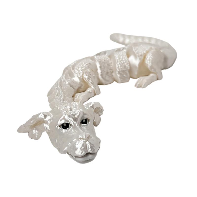 Office Desktop Ornament Home Decor Gift 3D Printed Dog Dragon Rotatable Articulated Dog Dragon Joint Mobility Simulation Model