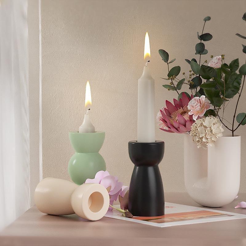 Geometric Cylindrical Semi-circular Candle Holder Mold DIY Crystal Dropper Plaster Ornament Candle Holder Mold Candle Base Mold