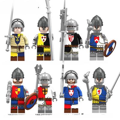 N301-308 Medieval Wars of the Roses England Soldater Byggeklossfigurer Minibyggeleke for barn