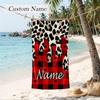 Leopard Custom Name Printed Beach Towel Personalized Soft Towel For Swimming Beach Travel
