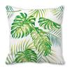 Watercolor tropical green leaf banana leaf Digital printing short plush pillow covers for sofa office cushion cover home goods