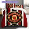 Gepersonaliseerde Naam Manchester United Patroon Beddengoed Dekbed Set Huisdecoratie Cadeau (1 dekbedovertrek + 2 kussenslopen (zonder vulling))