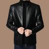 2024 Men's Winter PU Leather Jacket - Slim Fit for Middle-Aged and Elderly