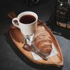 New Wooden Afternoon Tea Tray with Handle Multifunction Sushi Tray Leaf Shaped Serving Platter Tray Table Decoration