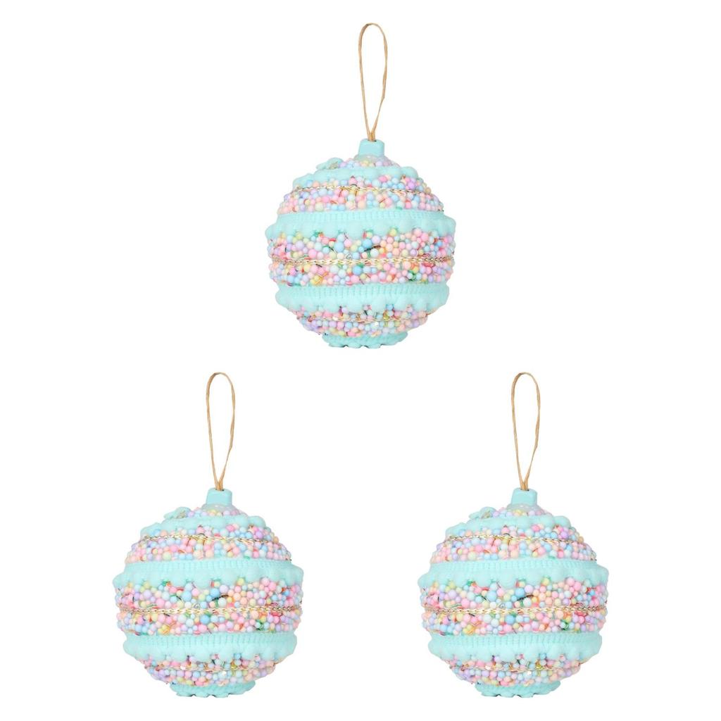 3x Christmas Ball Ornaments Xmas Decor DIY Classic Gift 8 Cm Pendant Drop for