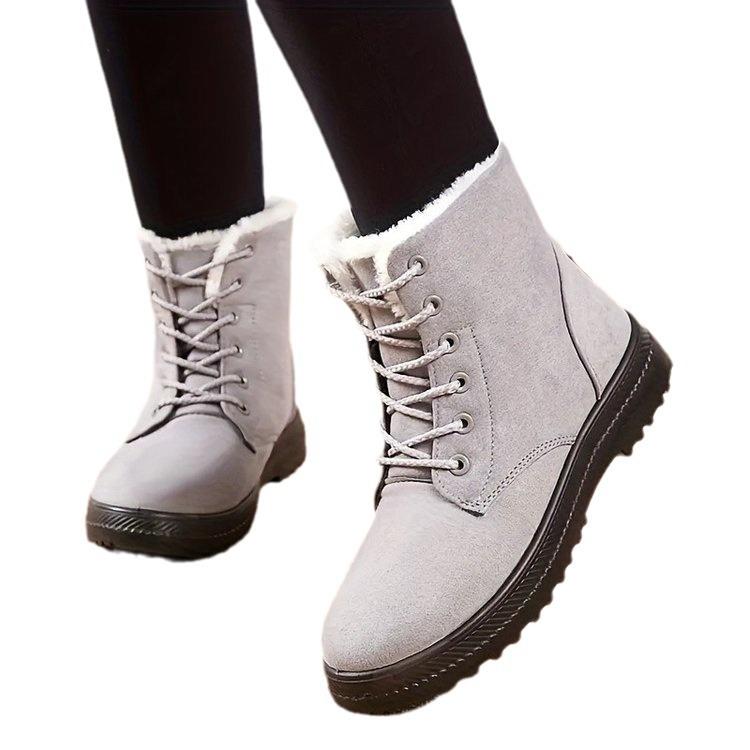 Women's cotton shoes autumn and winter new large size round head thick sole velvet thermal cotton shoes snow boots