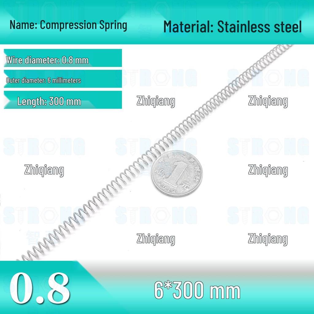 304 Stainless Steel Compression Spring – 300mm Long, High Elasticity, Shock Absorption, Customizable