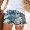 European & American Summer Tassel Ripped Denim Shorts for Women