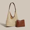 Ladies Fashi Retro Woven Shoulder Bag Female Casual Travel Beach Handbags Women's Summer Grass Woven Underarm Bags for Lady