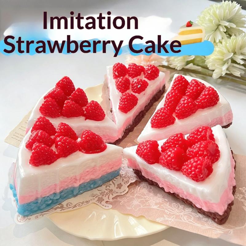 Soft Food Shaped Squeeze Toy Cute Strawberry Mousse Cake Design Stress Relief Toy for Desk Decor Relaxation Use