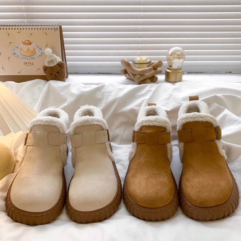 Snow Boots Children's New Winter Piled Thickened Non-slip Warm Fur Integrated Wool Cotton Shoes Women's Shoes