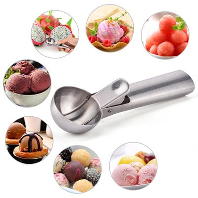 Eiskugelportionierer Edelstahl Eiscremelöffel Wassermelonenkugelausstecher Portionierer Frucht Dessertlöffel Eiskugelmacher Küchenwerkzeuge