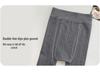 Girls' Brushed Cotton Leggings with Bow & Lace Trim - Autumn/Winter Fleece, Nine-Point Length
