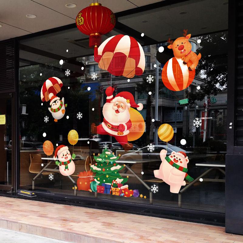 Christmas Decorations, Shopping Mall Stores, Glass Window Door Stickers, Event Atmosphere Scene Layout,  1 Piece, 45*60cm/17*7*23.6 Inch