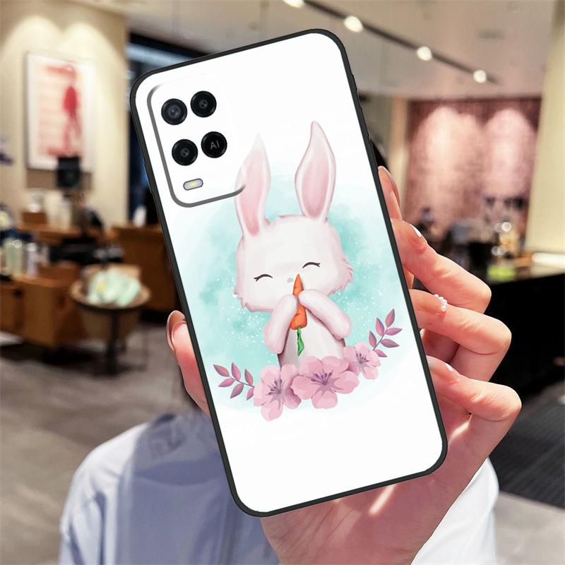Süße Kaninchen Hülle Für Oppo A40 A60 A80 A18 A38 A58 A78 A98 A16 A76 A96 A15 A17 A77 A74 A94 A54 A57S Cover