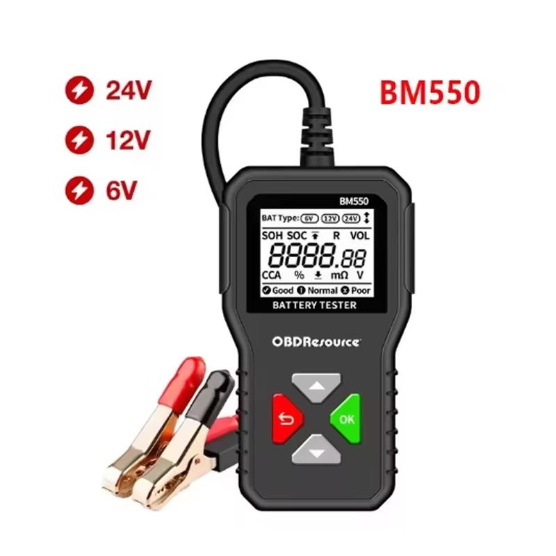 OBDResource BM550 Car Battery Tester 100-2000 CCA 6V 12V 24V Car Battery Analyzer Auto Battery Detection Diagnostic Tool