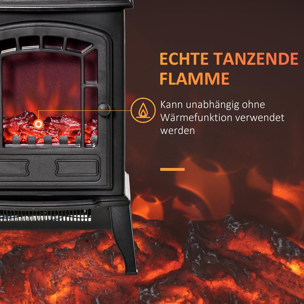 Elektrischer Bodenkamin, 2 Heizstufen, Realistischer Flammeneffekt, Vielseitig
