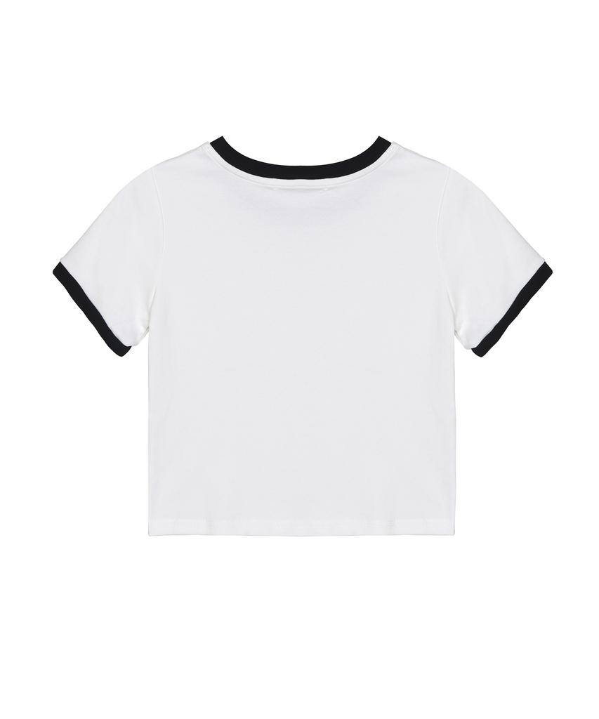 Nigaennikol Nicole Signature Ringer Crop Top_White