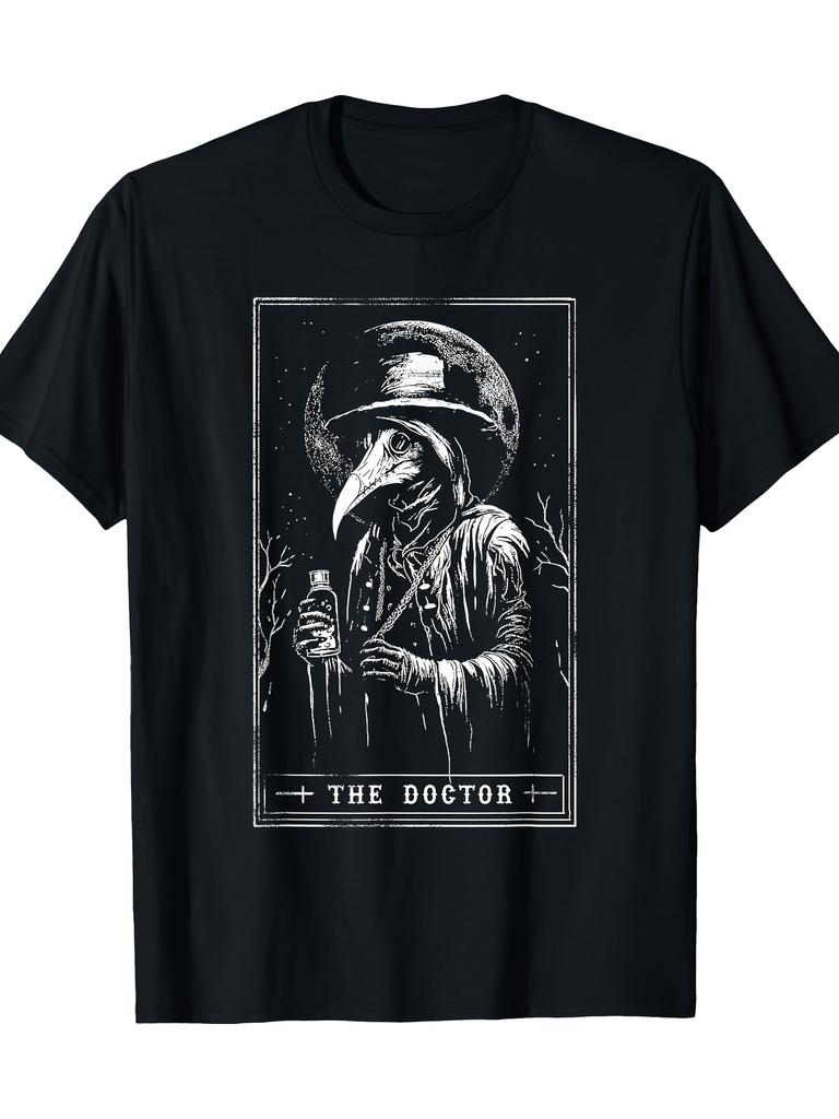 Plague Doctor Tarot Card T-shirt, Terrifying Death Mysterious Satan T-shirt