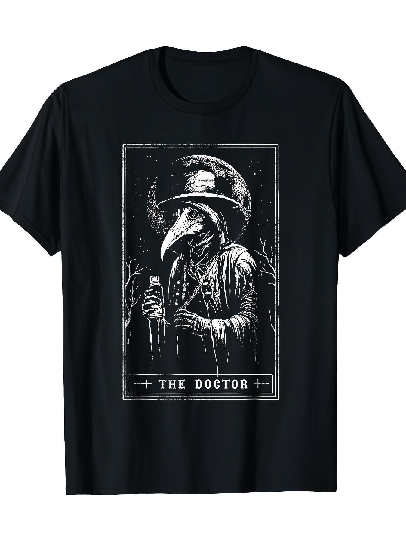 

Plague Doctor Tarot Card T-shirt, Terrifying Death Mysterious Satan T-shirt 4XL