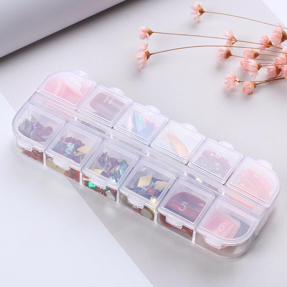 Container Drug Pill Holder Clear Plastic Small Case Craft Organizer Nail Art Tips Storage Boxes