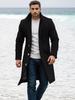2025 European Men's Woolen Mid-Length Single-Breasted Fashion Overcoat