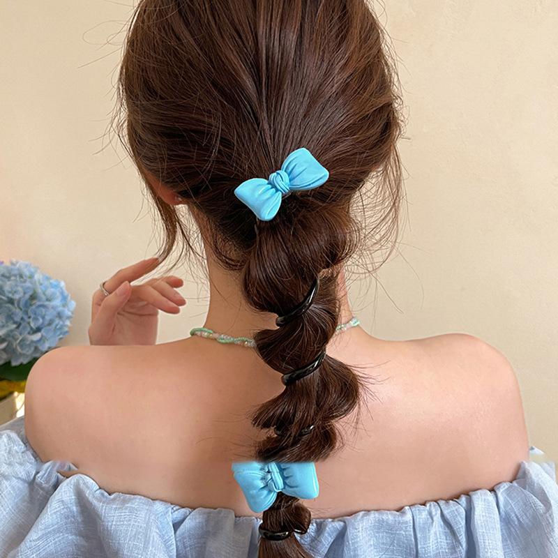 Flower pearl phone line hair band sweet bubble braided hair rope small fresh atmosphere low ponytail hair accessories women