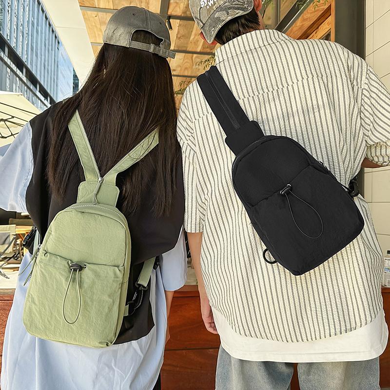 Solid Color Multifunctional Backpack Women's Lightweight Chest Bag