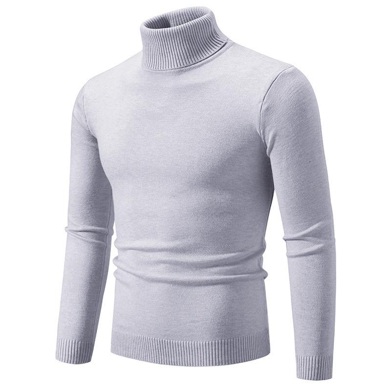 Autumn and Winter New Men's Simple Solid Color Sweater Fashionable Men's Casual Turtleneck Bottoming Sweater