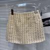 2025 Winter French Chic Sequin Tweed A-line Short Skirt
