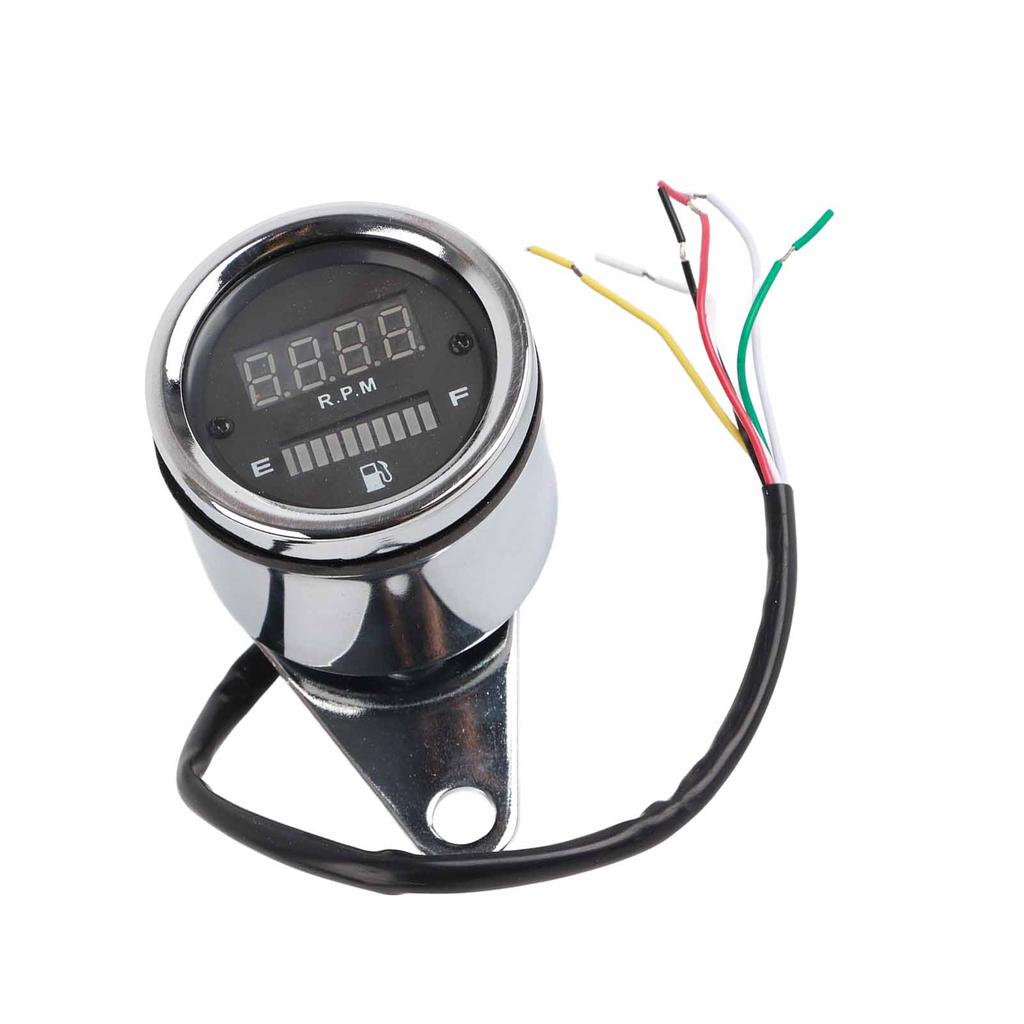 Motorcycle Digital Tachometer Tacho Speedometer Gauge 2 Airguide Cylinder Modified Instrument