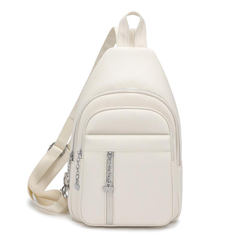 

Women s Crossbody Bag PU Crossbody Bag Multi-use Chest Bag бежевий