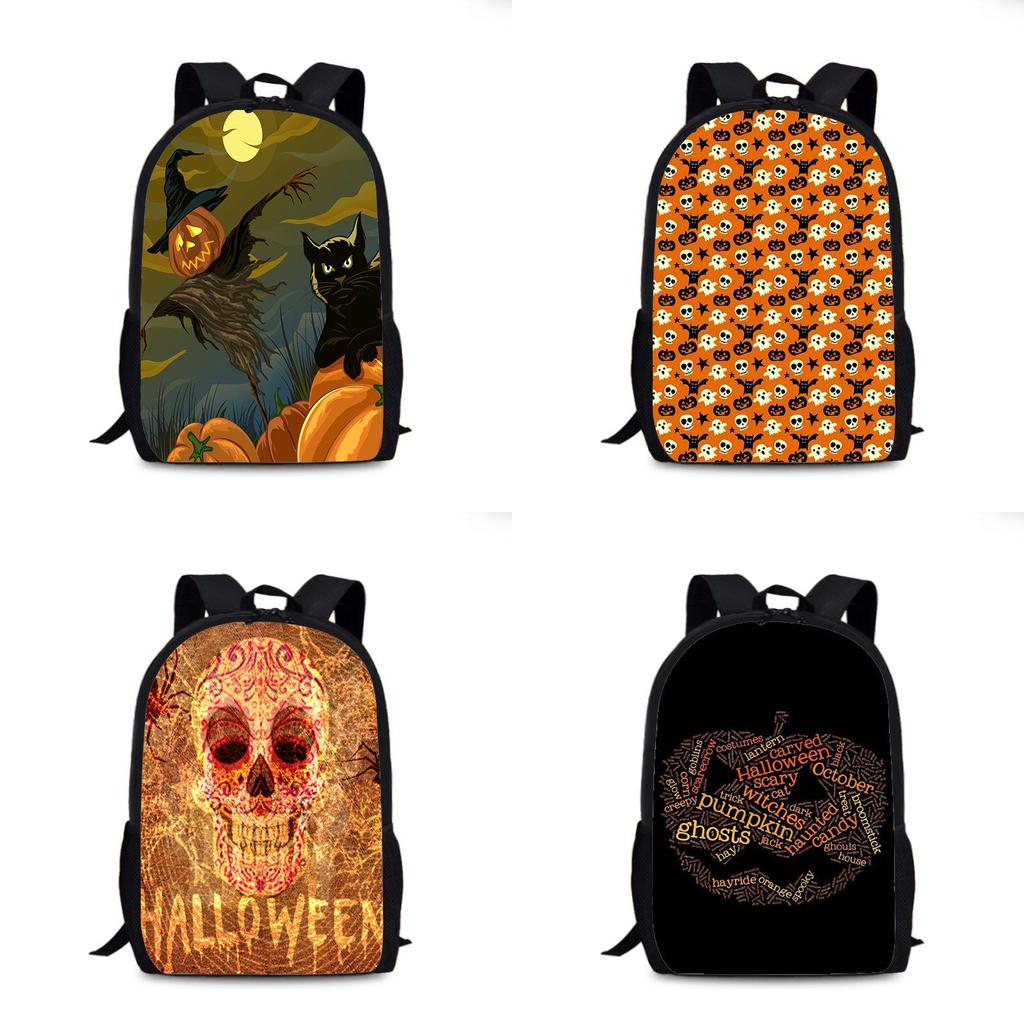Halloween Fledermaus Kürbis Rucksack Aus Nylonmaterial Für Den Täglichen Gebrauch Und Street Style
