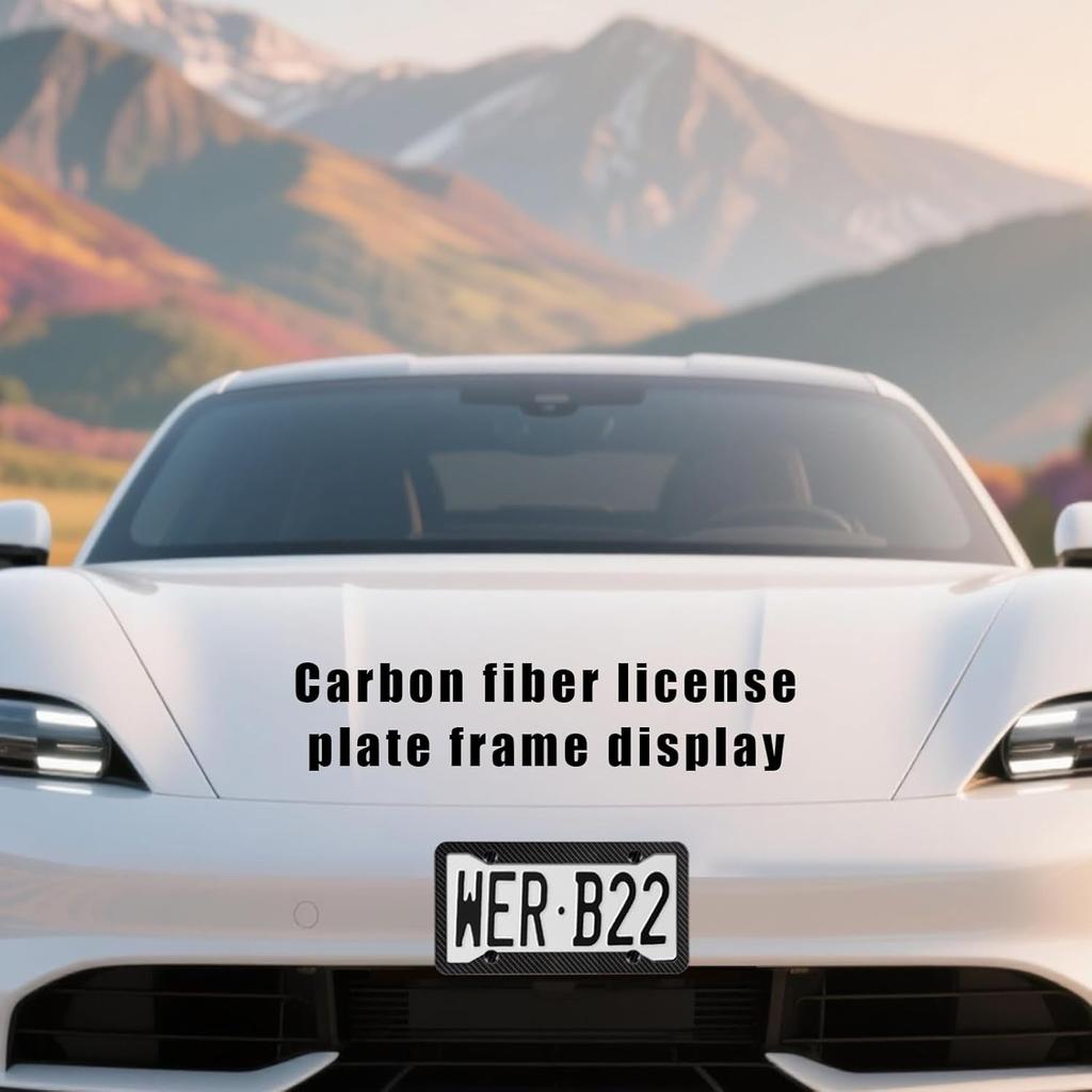 OLLEN Aluminum License Plate Frames For Front & Rear, 2 Pack Heavy Duty Car Tag Holder Protector, With Mount Hardware, Screws Caps, 8 Rattle Proof