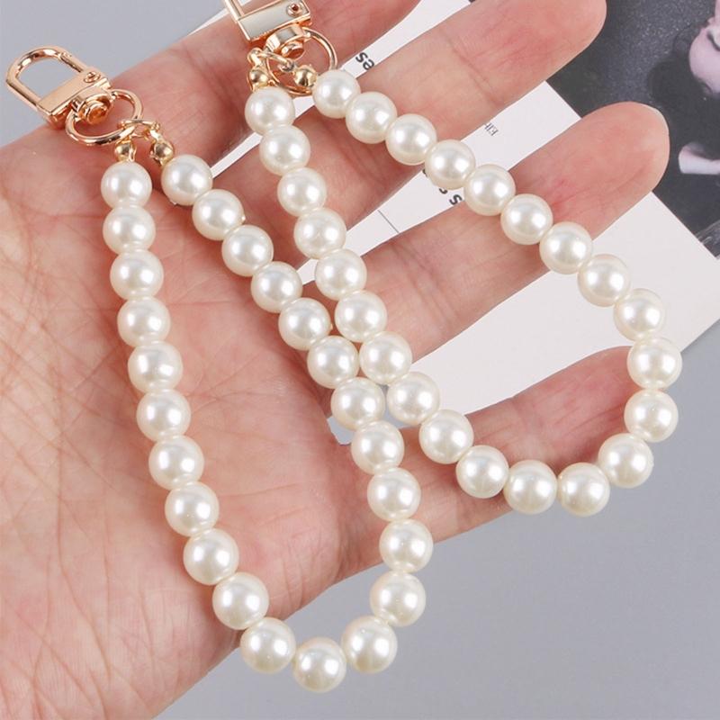 Cute Girl Heart Pearl Keychain Antique Alloy for Key Chain Mobile Phone for Case Bag Schoolbag Pendant Ornaments Trendy